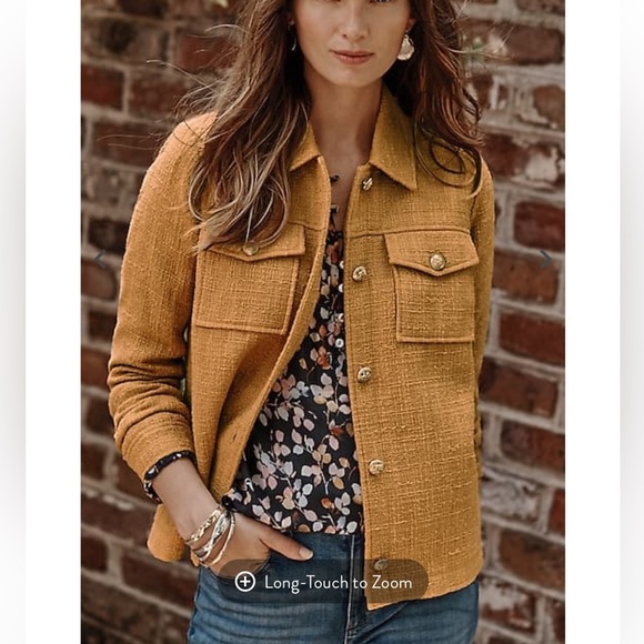 J.Jill Modern Tweed Jacket in honey | size Medium - Picture 9 of 9